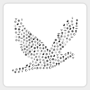 World Religions Peace Dove Sticker